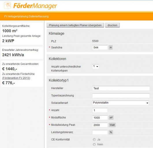 Beispiel Ansicht FV Planer